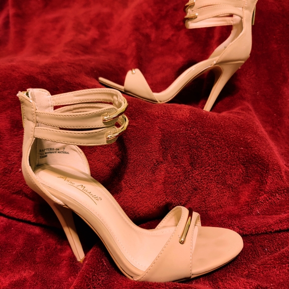 Anne Michelle Rapture-54 Sz 7 Women's Stiletto Heel Sandal Shoes Tan - Picture 8 of 12